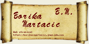 Borika Martačić vizit kartica